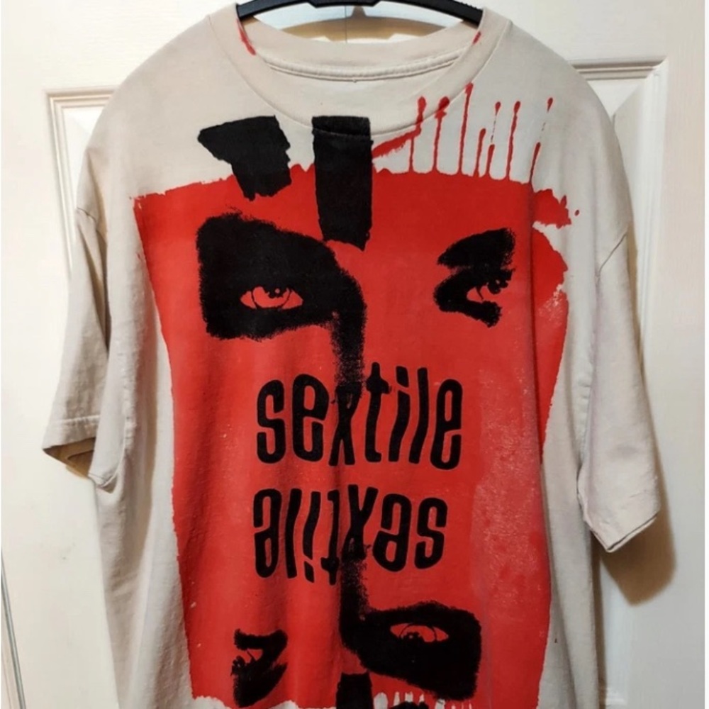 Sextile XL Hand Dyed Shirt EBM Rave Electronic Pop Band Tee Excellent Condition
